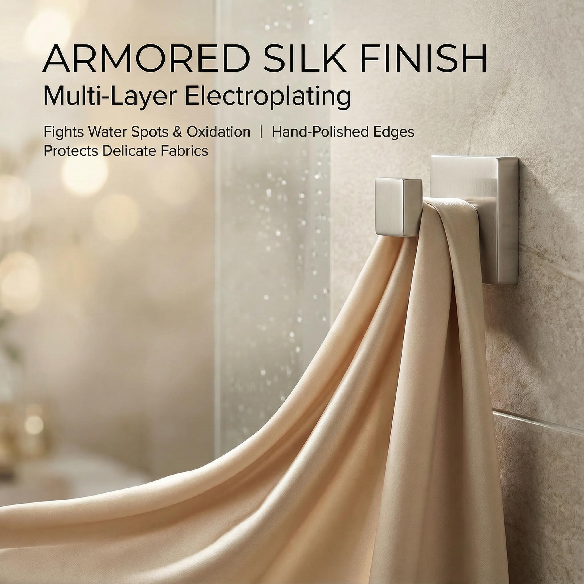 Hiuqixe satin finish resists water spots and fingerprints.