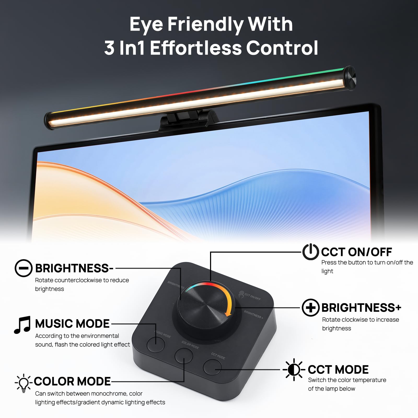 Hive Vibes anti-glare 45-degree beam brightens your desk.