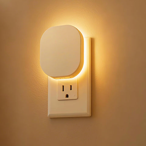 Hiwrolat backlit night light two-pack plugged into wall with soft ambient glow