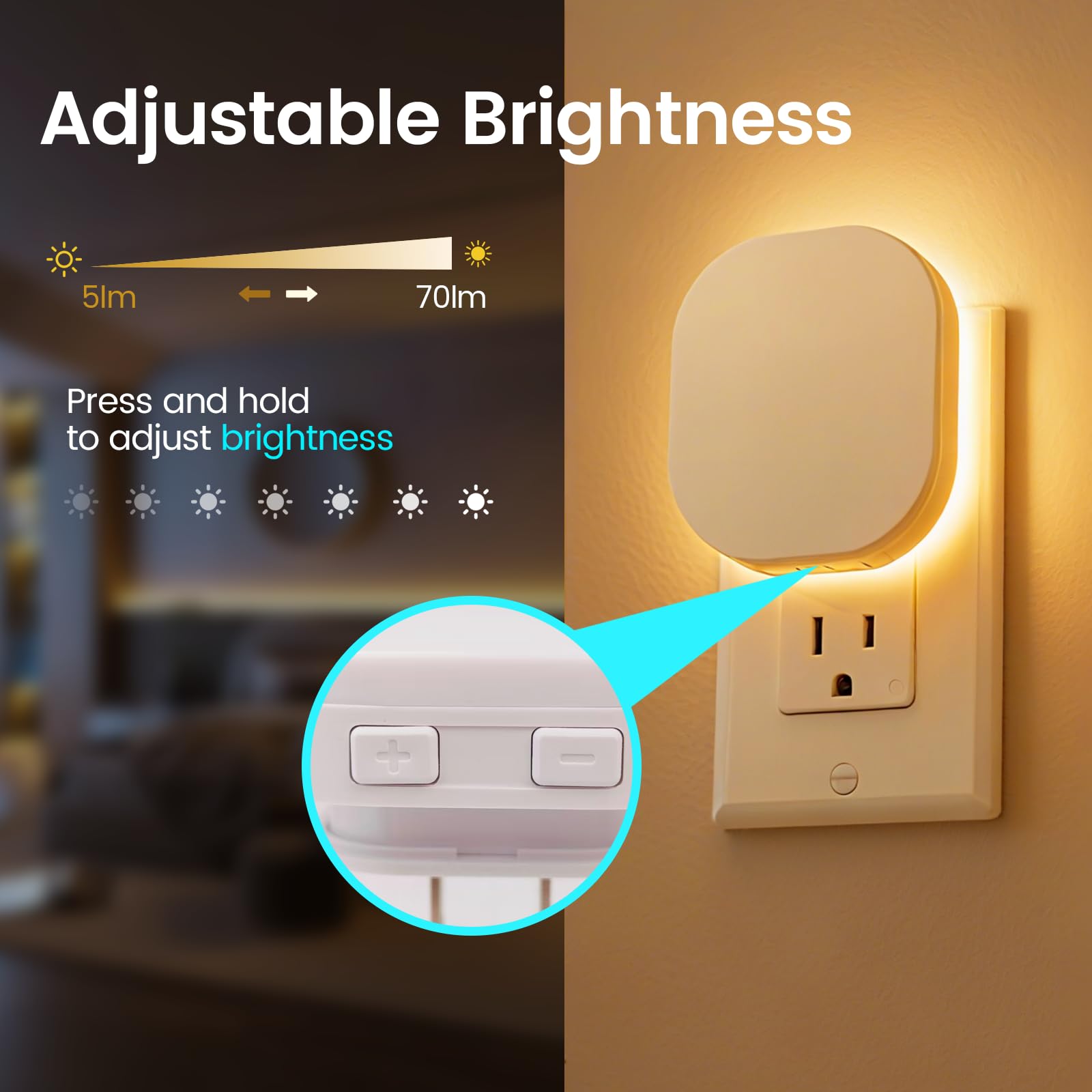 Hiwrolat energy-efficient LED night light for lower power use