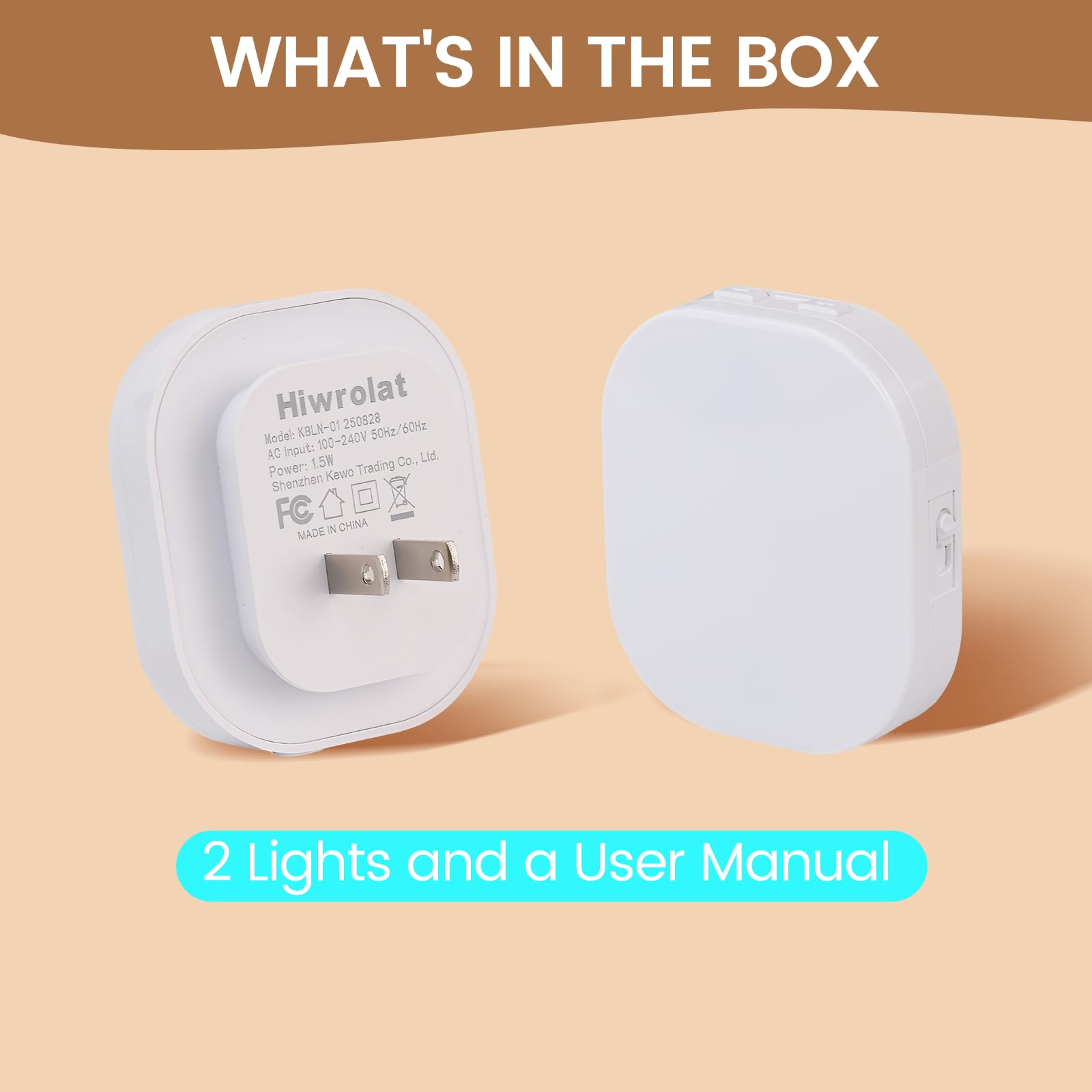 Hiwrolat versatile night light for bathroom, hallway, and kitchen