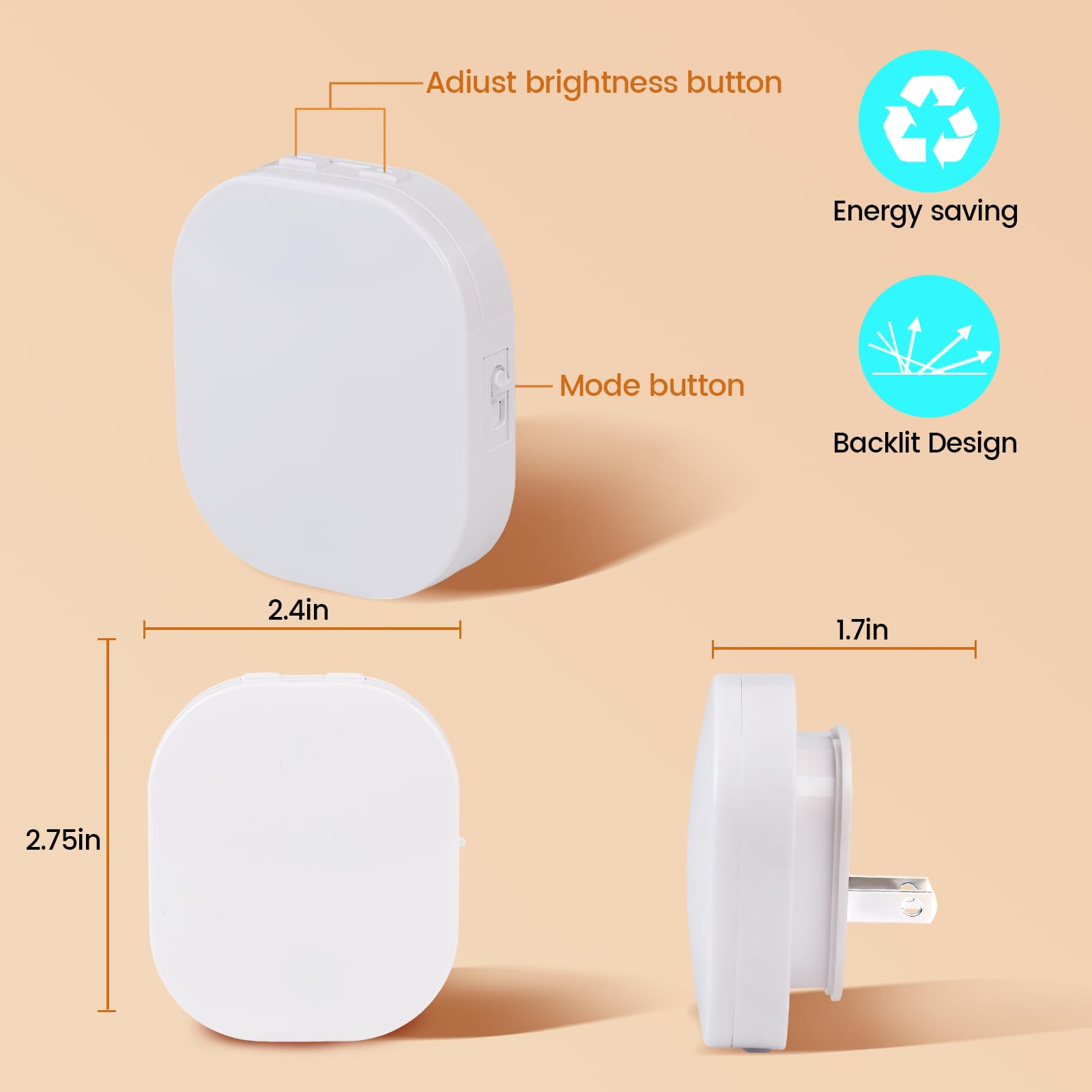 Hiwrolat night light ideal for kids and nurseries or bedrooms