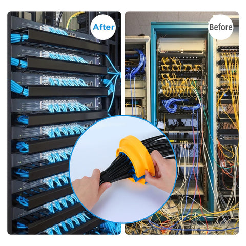 Hixeto cable management accessory for network rooms and racks.