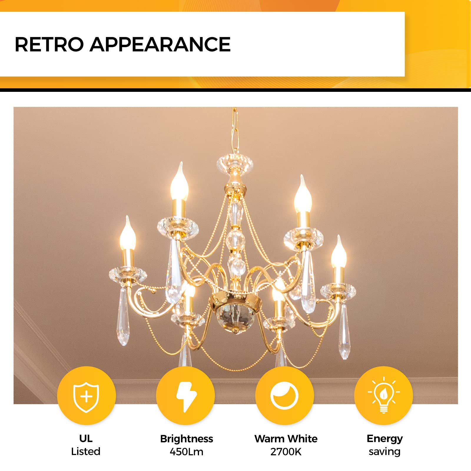 Hizashi 450lm, 4W energy-saving bulb brightens dining areas efficiently.