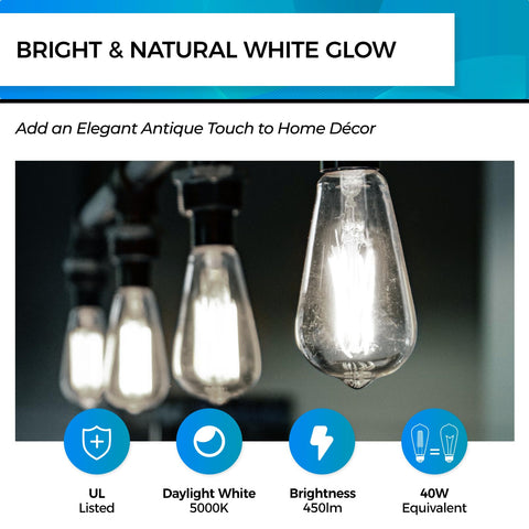 Hizashi 4W equivalent LED filament bulb replacing 40W incandescent
