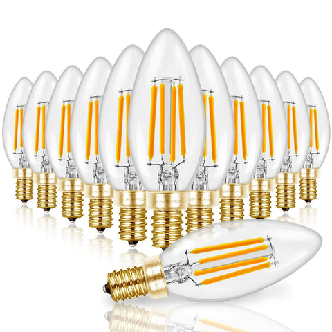 Hizashi 90CRI candelabra bulb in warm 2700K illuminates true colors in living spaces.