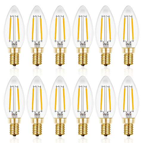 Hizashi candelabra LED bulb 25W pack front for bulk chandelier upgrades