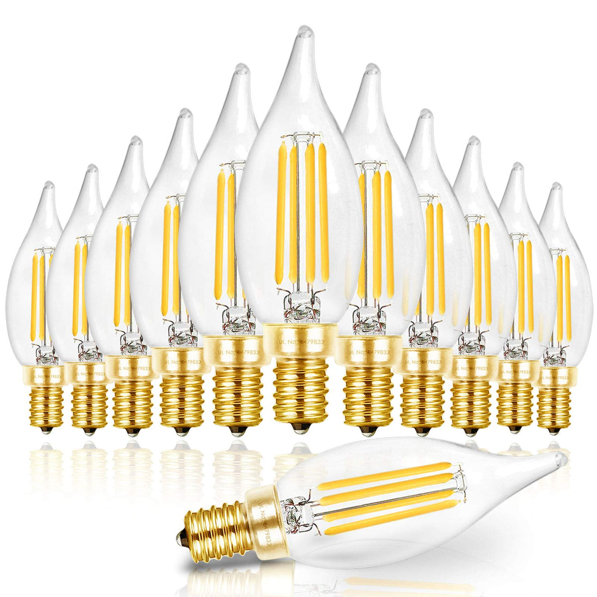 Hizashi candelabra LED bulb delivers 450lm daylight illumination for chandeliers.