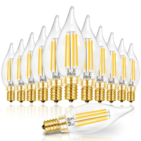 Hizashi candelabra LED bulb delivers 450lm daylight illumination for chandeliers.