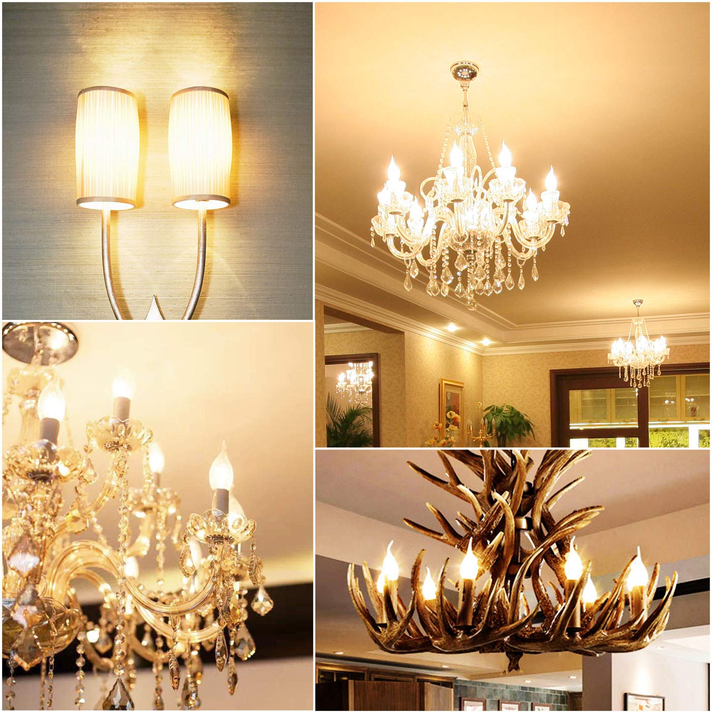 Hizashi chandelier bulbs ideal for pendant and wall sconces.