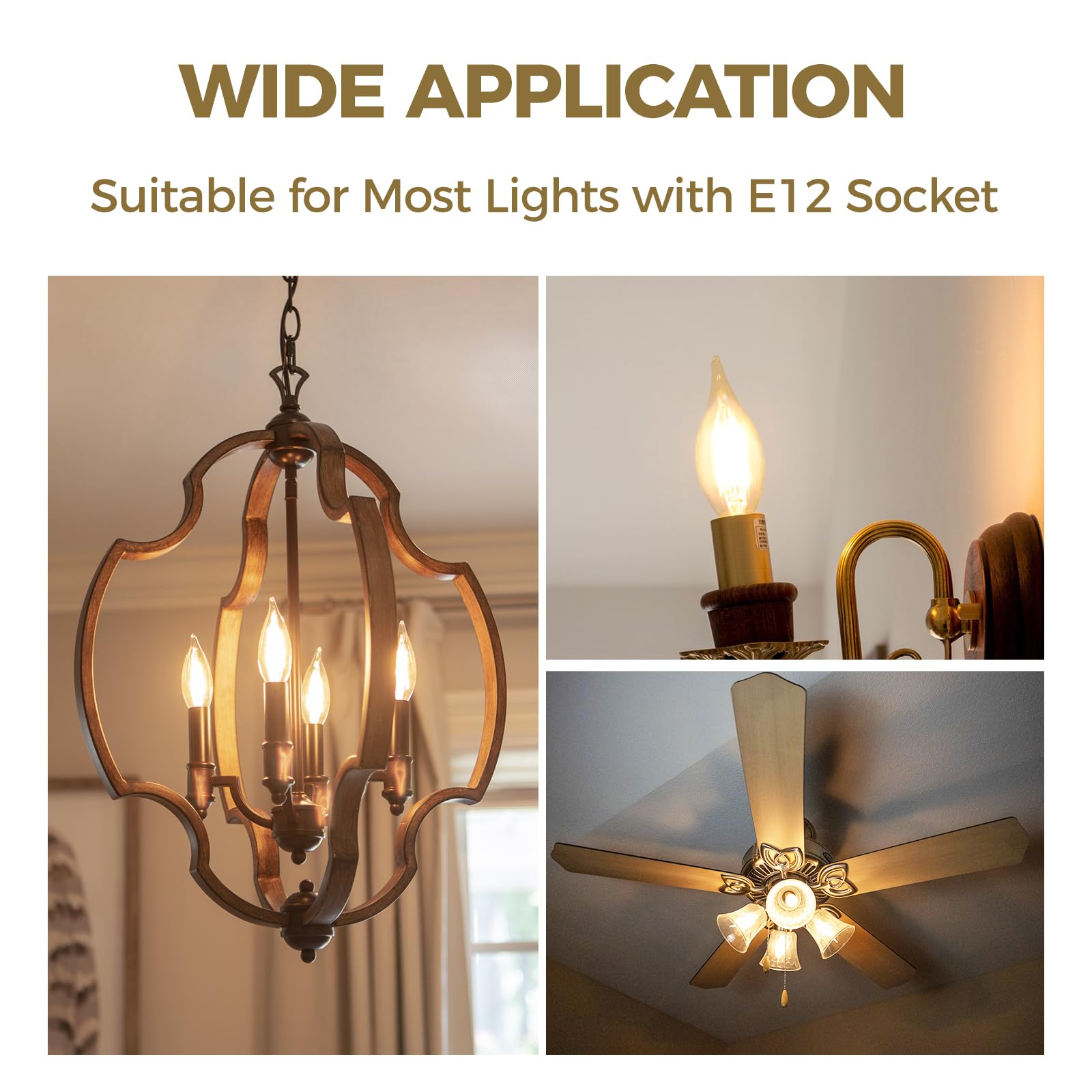 Hizashi E12 LED bulb long-lasting and UL-listed for reliable daily lighting.
