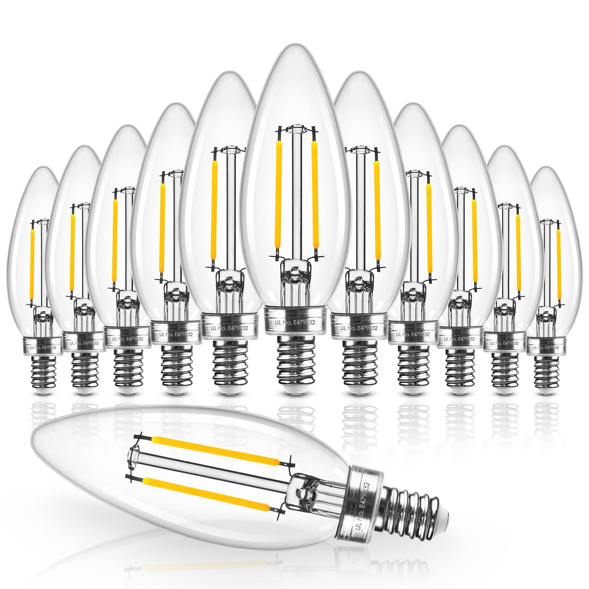 Hizashi E12 candle bulb delivers 450 lumens in warm 3000K soft white ambiance