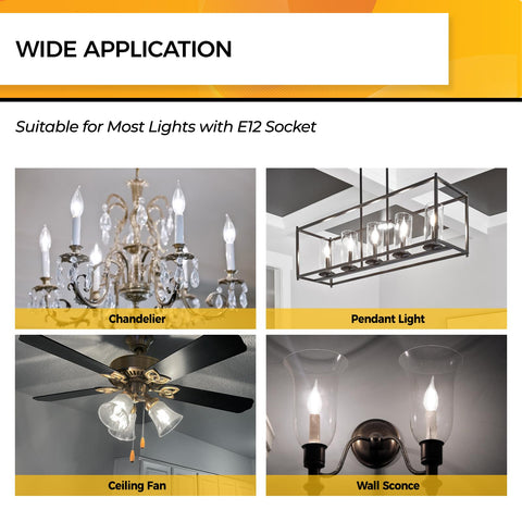 Hizashi E12 chandeliers and pendants glow with energy-efficient 550 lumens output