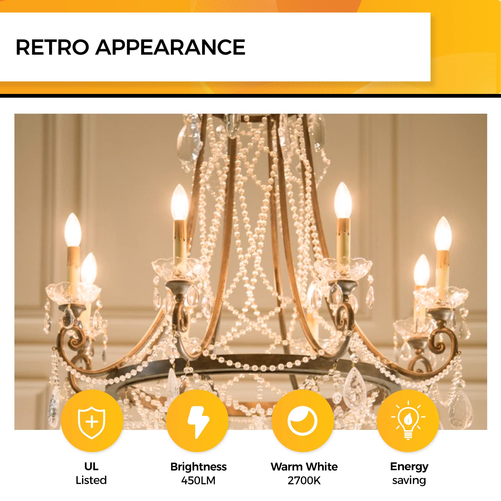 Dimmable Hizashi E12 candle bulb provides smooth brightness control