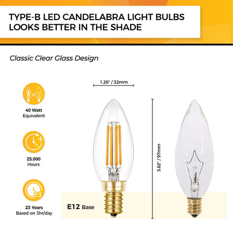 Hizashi E12 LED candle bulb soft white 2700K for home comfort