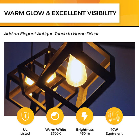 Hizashi Edison bulbs with teardrop-top glass for retro pendant fixtures.