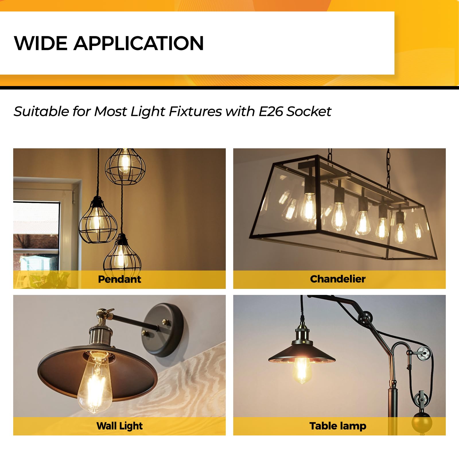 Hizashi pack of 6 clear glass bulbs for versatile lighting