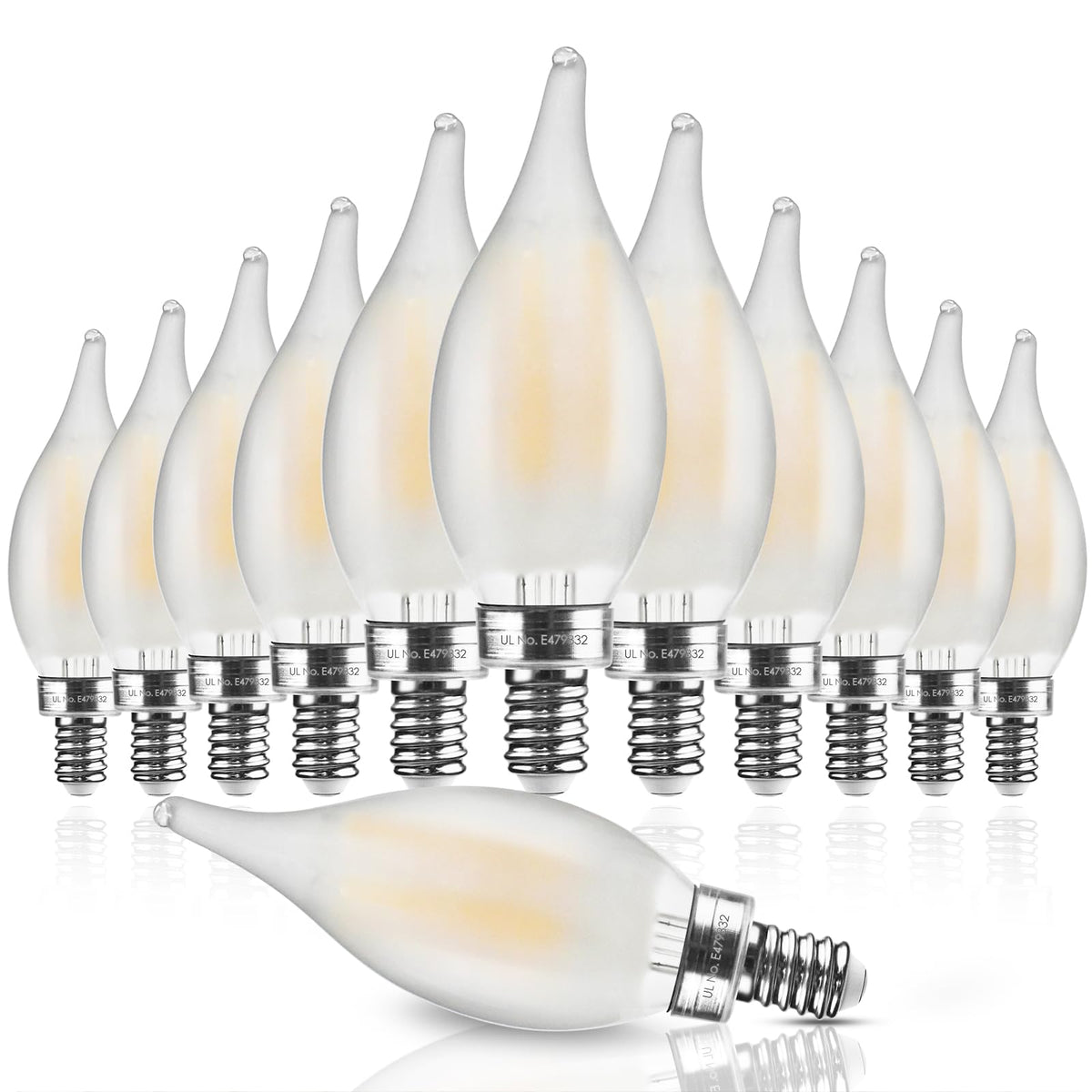 Hizashi frosted glass candelabra bulb for retro chandelier ambiance