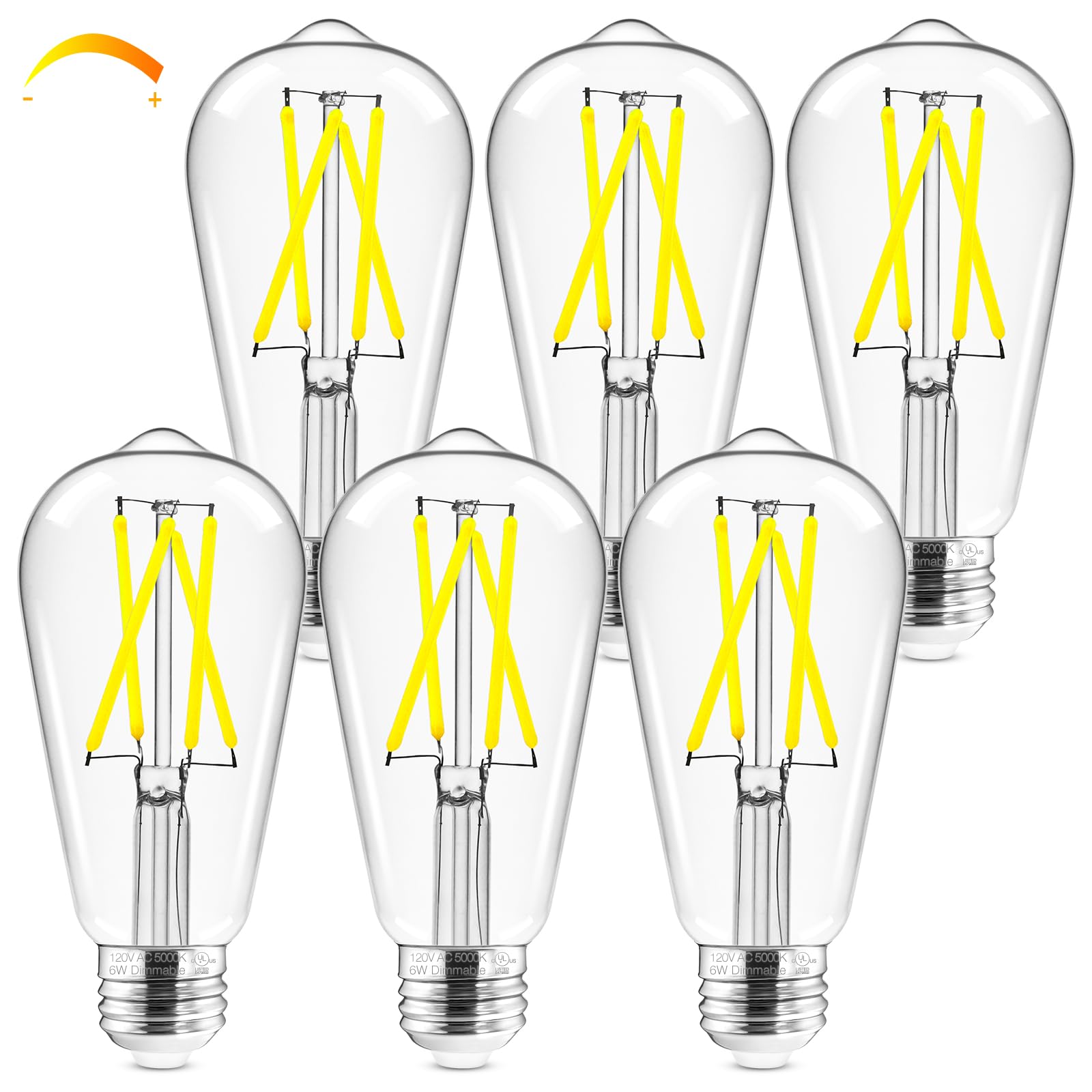 Hizashi LED Edison bulbs provide bright daylight 5000K for living spaces