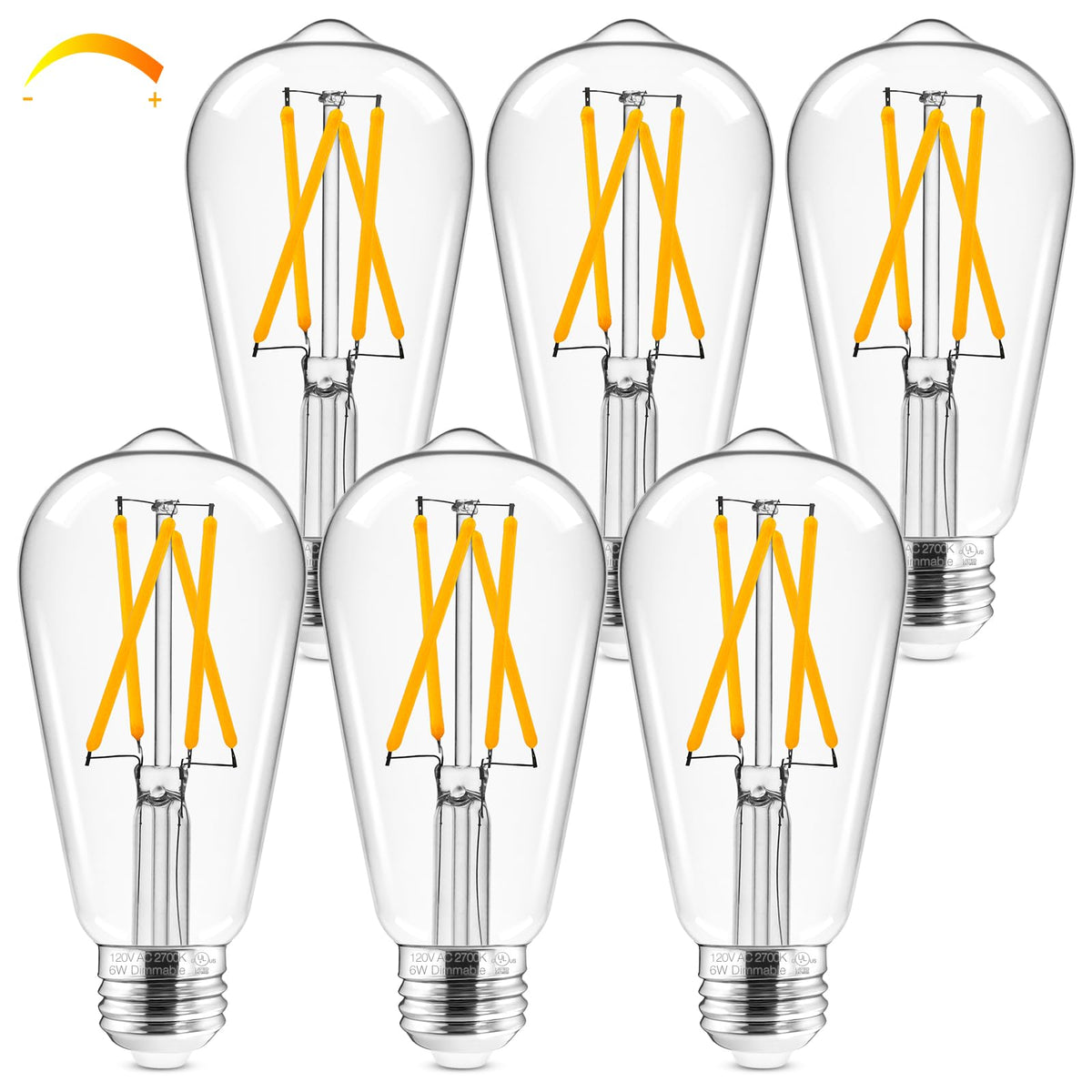 Hizashi LED Edison bulb dimmable for smooth brightness with 700 lumens
