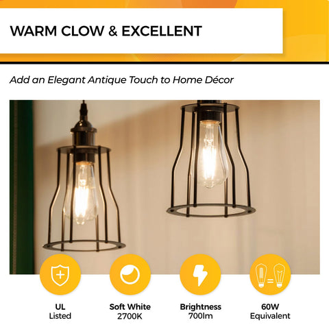 Hizashi ST19 vintage clear-glass bulb adds retro charm to décor