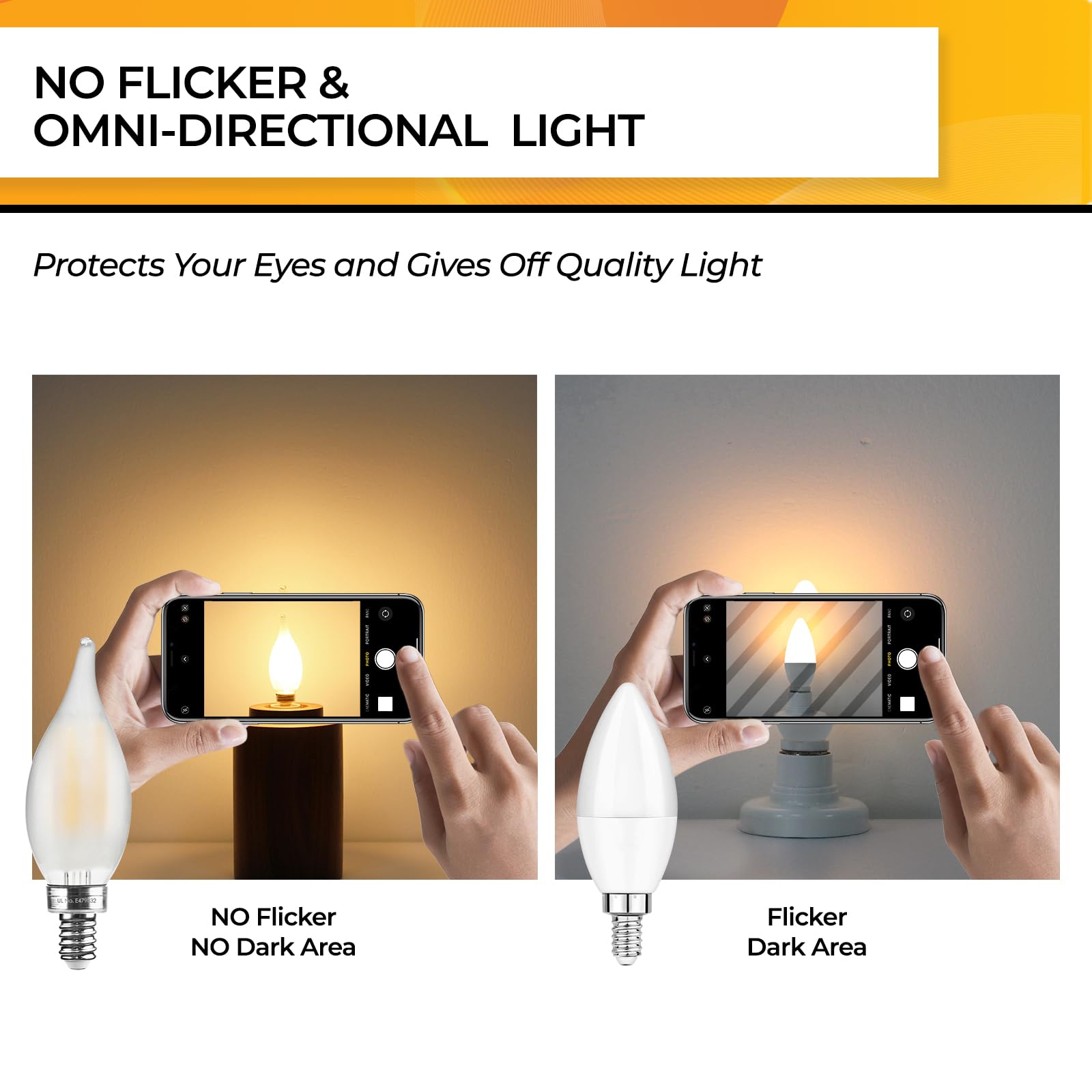 Hizashi UL-listed bulbs ensure safety and reliability for home lighting.