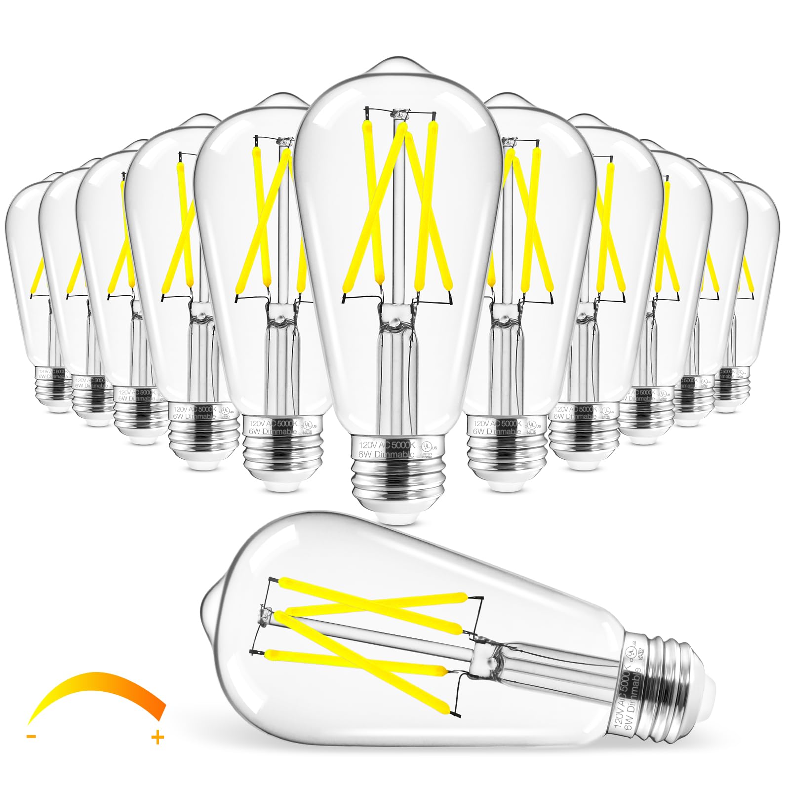 Hizashi vintage LED Edison bulb with clear glass for bright daylight ambiance