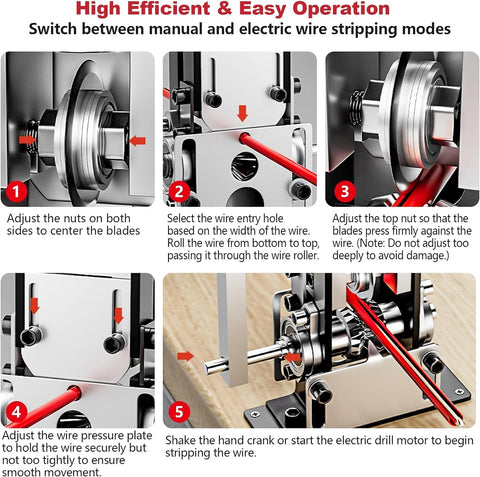 Hizmivos wire stripper machine supports wires from 0.06 to 1 inch in diameter