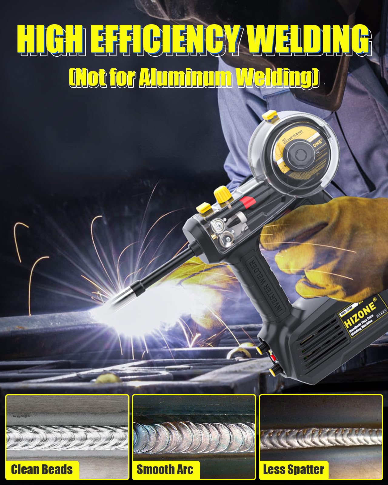 HIZONE MIG welder gasless setup for outdoor welding