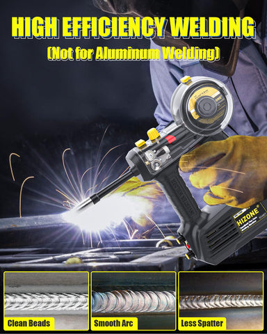 HIZONE MIG welder gasless setup for outdoor welding