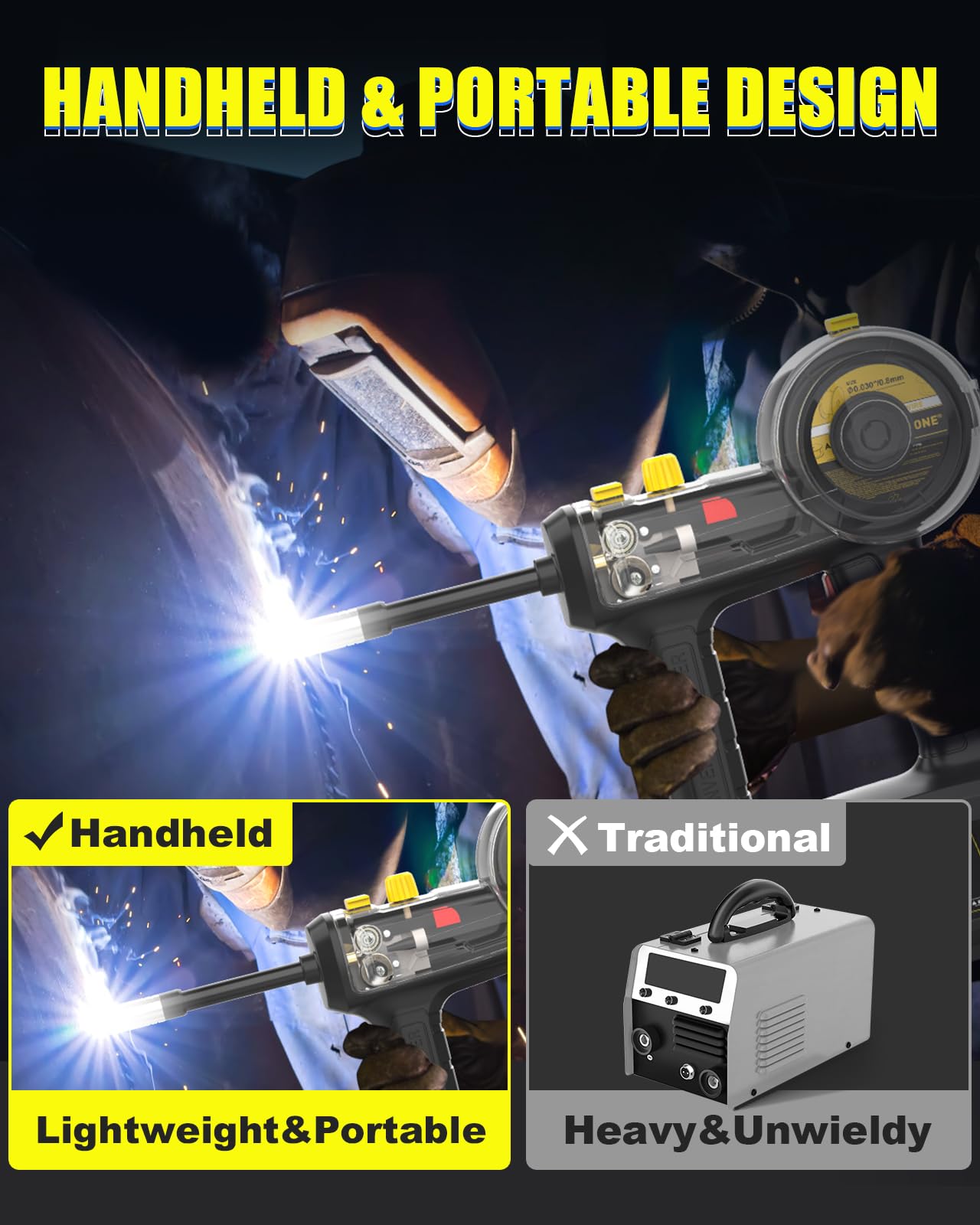HIZONE portable welder weighing 5.5 lbs for DIY on the go