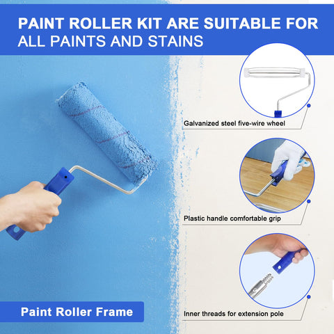 HJW 9-inch roller delivering a smooth, even finish on walls