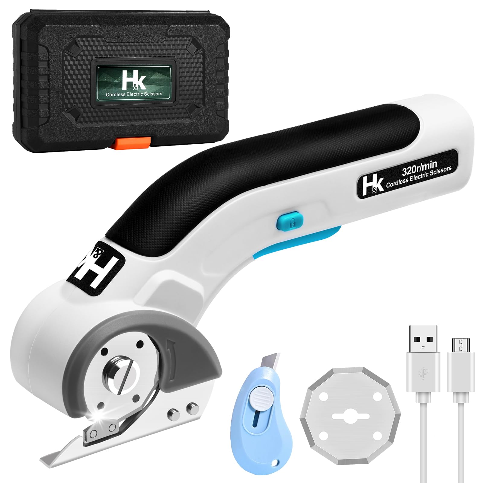 HK cordless electric scissors front view for precise trimming.