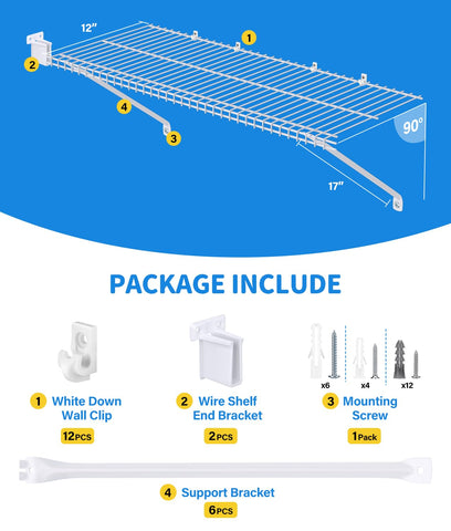 HK wire shelf clips secure shelves quickly for stable installations.
