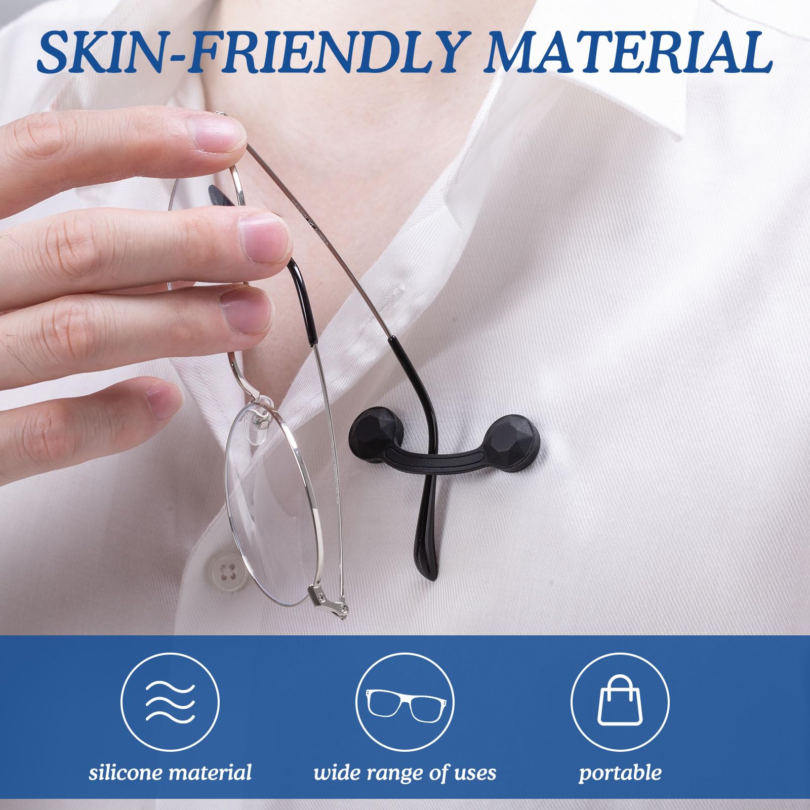HKNR work badge clip eyewear holder doubles as ID and glasses clip.