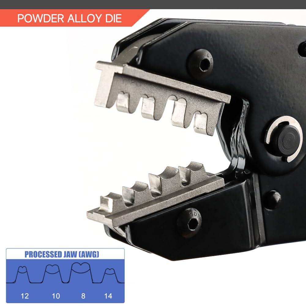 HKS crimping tool alloy jaw delivers precise crimps