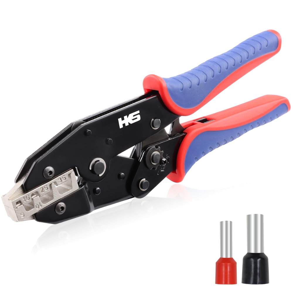 HKS crimping tool showcasing ratcheting mechanism for secure crimps