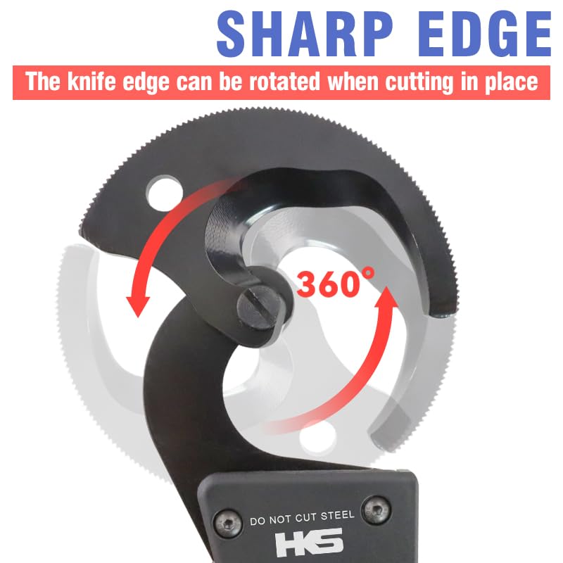 HKS ratchet cutter cutting copper up to 300 mm² demonstrates high-capacity performance