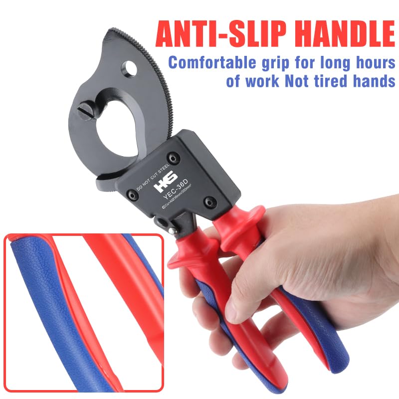HKS ratchet cutter ergonomic handle demonstrates comfortable grip for extended use