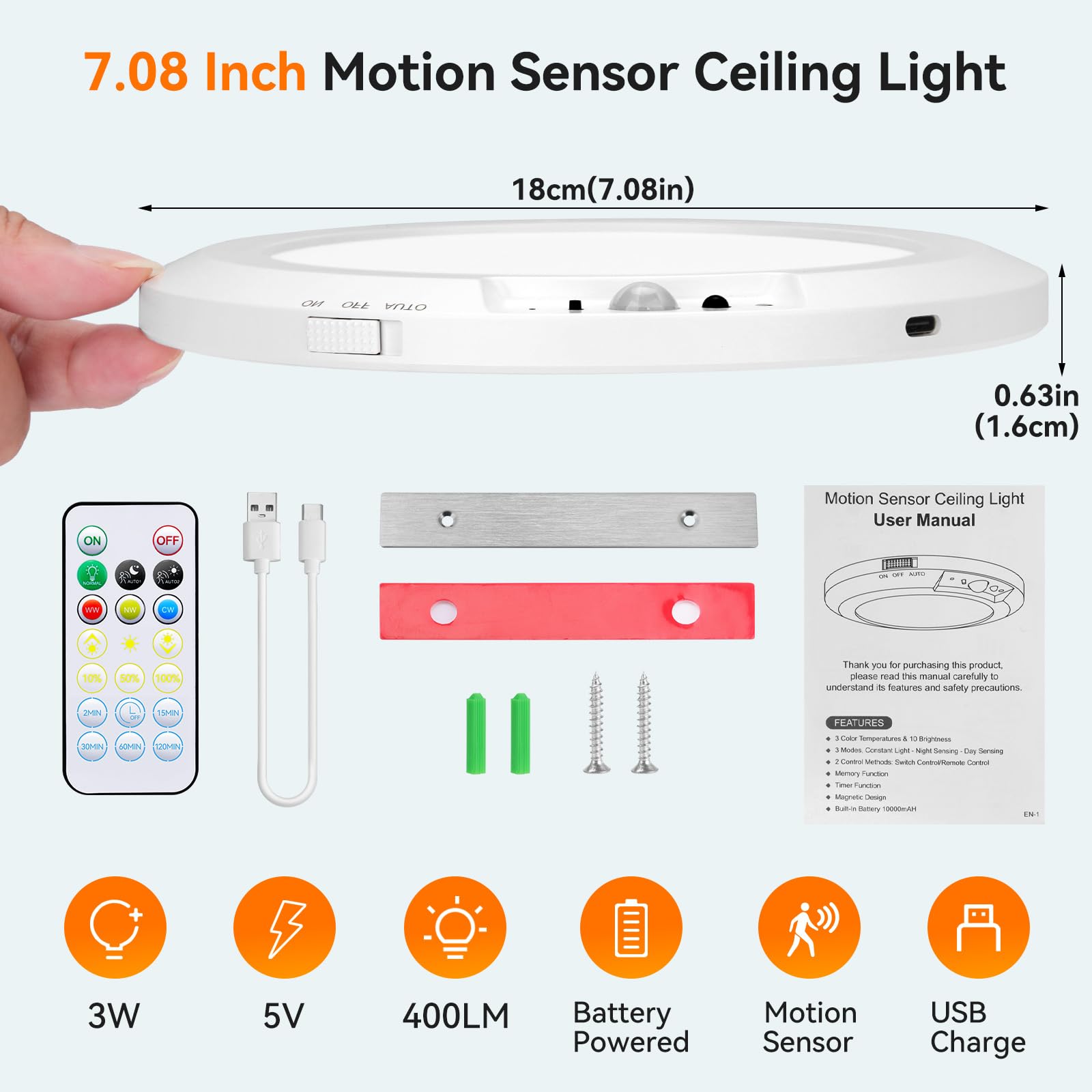 HLCZLUZ versatile ceiling light for hallways closets stairs and more