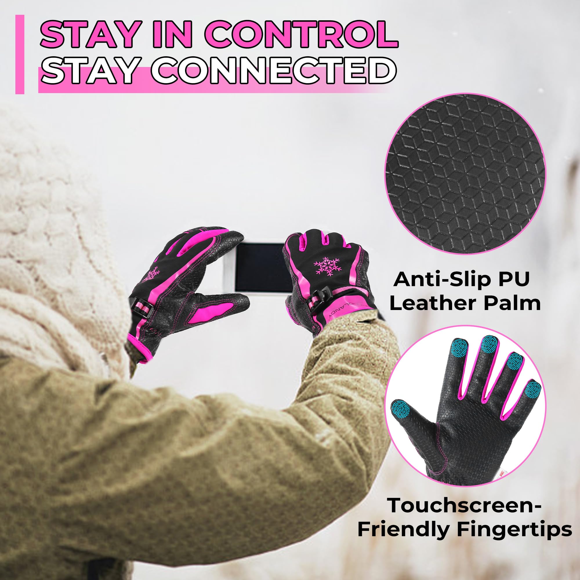 HLDD HANDLANDY water-repellent outer shell protects hands in snow