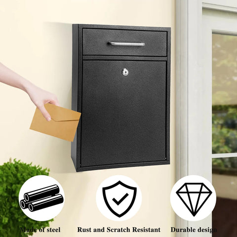 HLHgirl large capacity mailbox holds magazines and A4 envelopes.