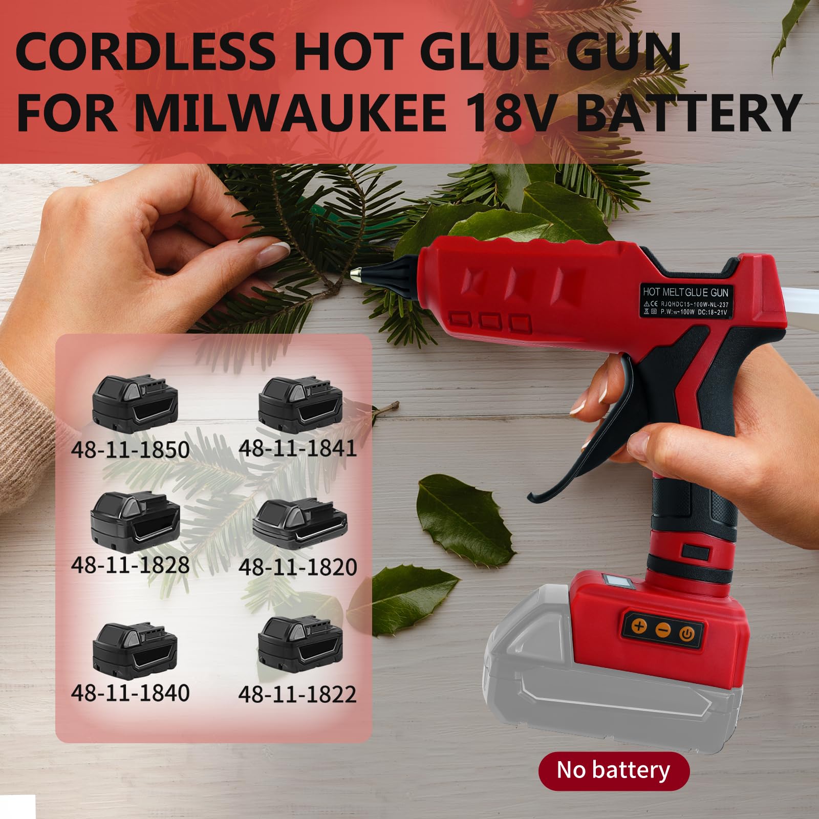 HLiePiHa 100W cordless glue gun delivers steady glue flow for quick bonding.