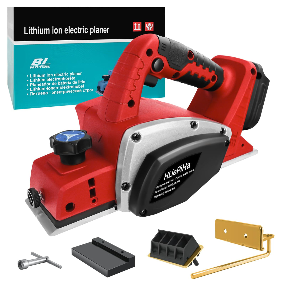 HLiePiHa cordless planer in use for smooth edge finishing