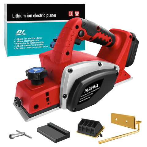 HLiePiHa cordless planer in use for smooth edge finishing