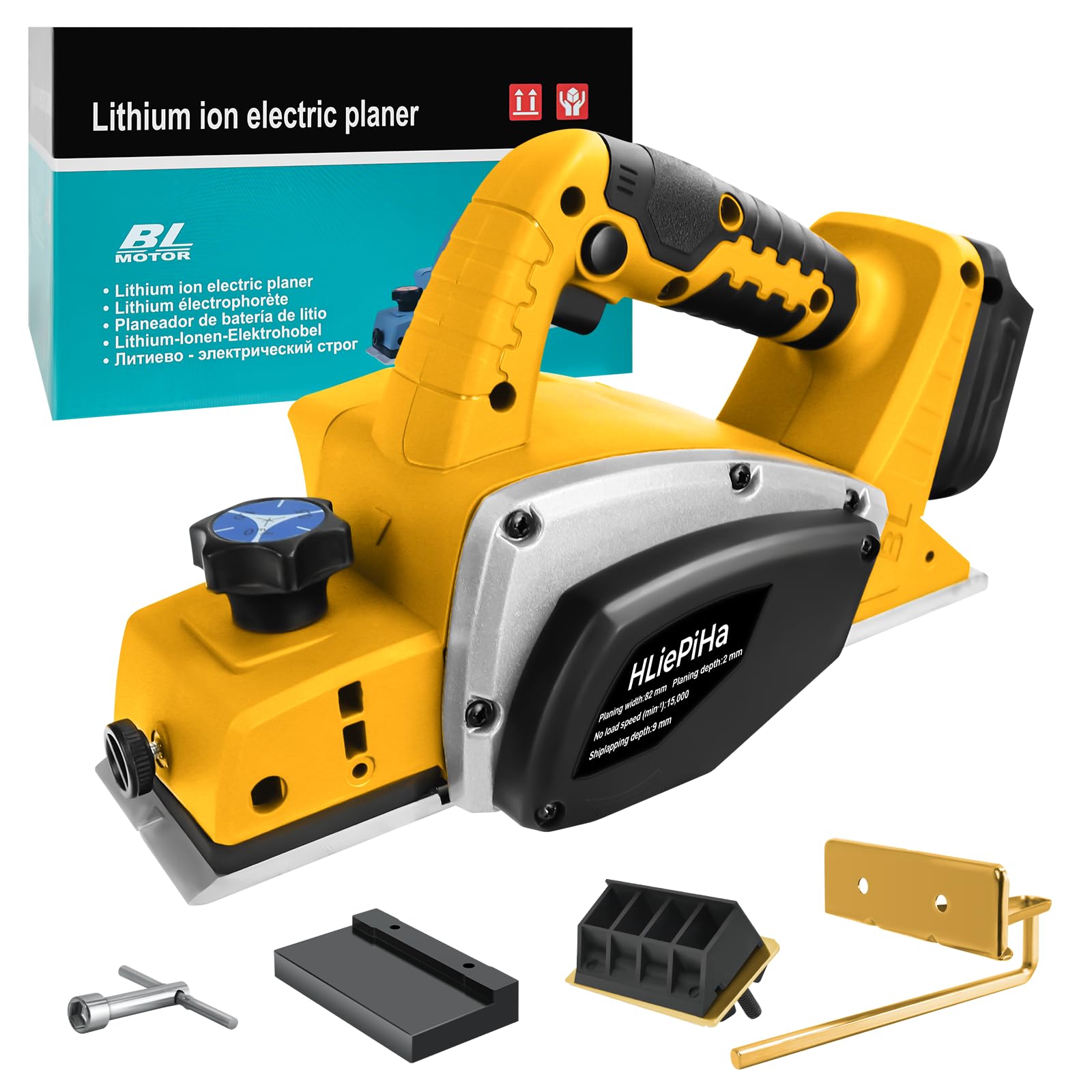 HLiePiHa cordless planer without battery shown for portable on-site edge finishing
