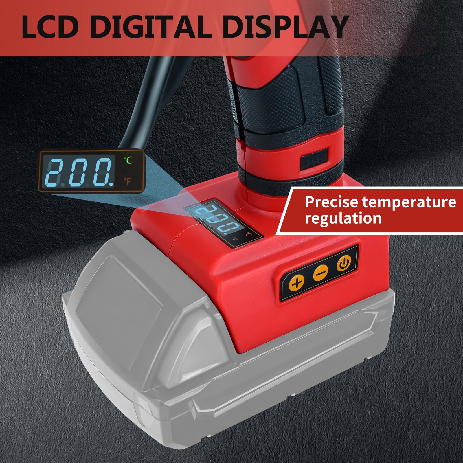 HLiePiHa LED display with adjustable temperature for different glue sticks.