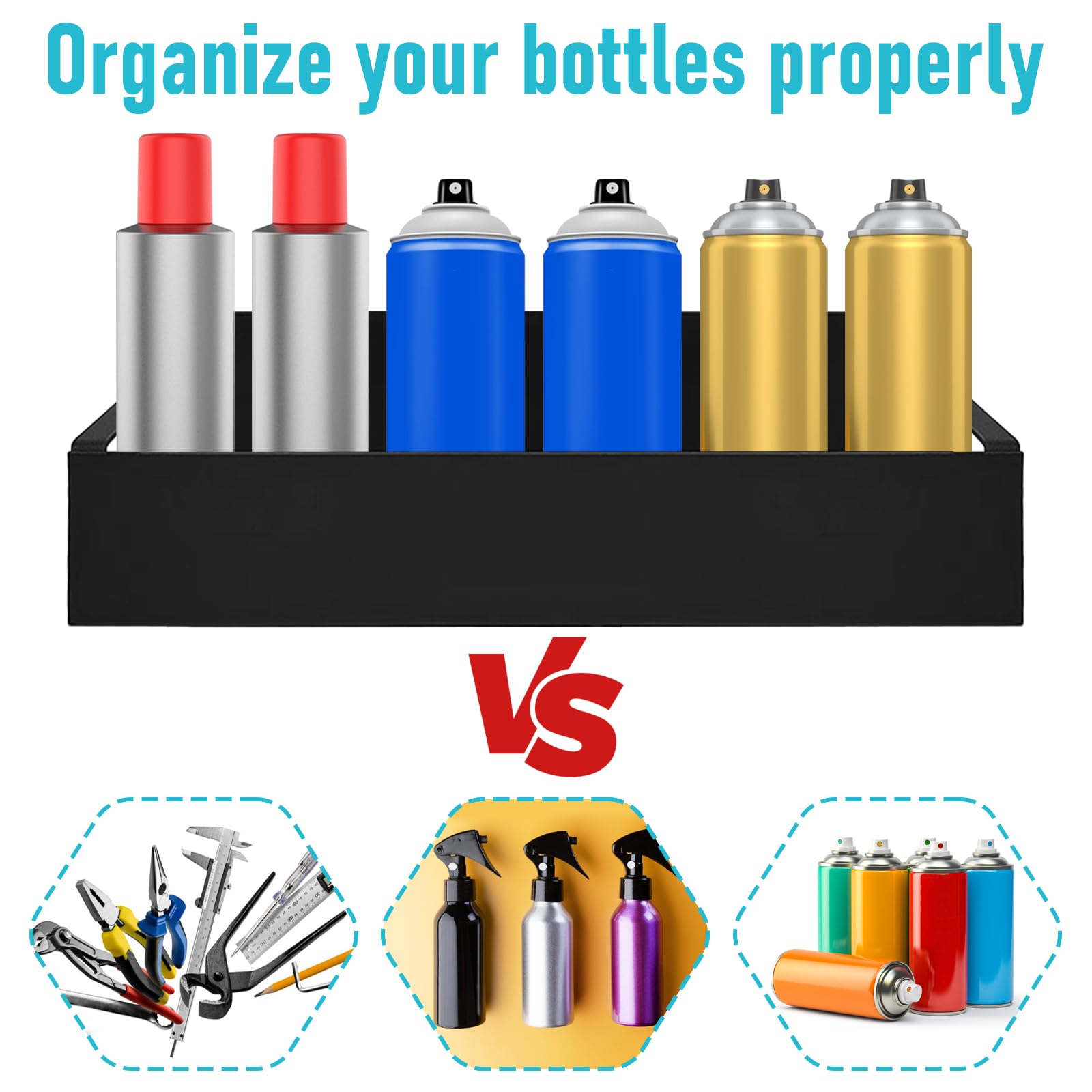 Hlimior anti-rust steel rack provides durable spray can storage