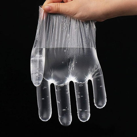 HLIN durable clear gloves resist tearing for repeated use in kitchen chores.