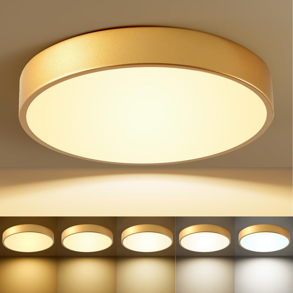 HLinghtnet flush mount 12in light with white acrylic shade for a sleek bedroom ambiance